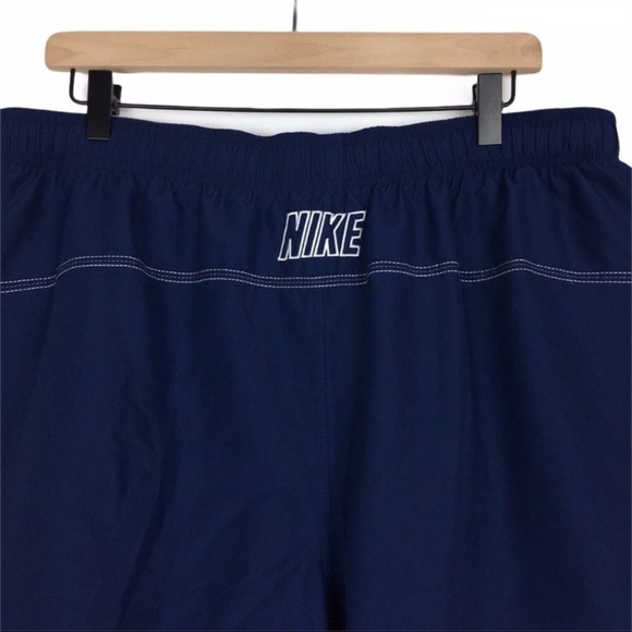 NIKE Swim Trunks Shorts Men Navy Blue White Spellout Classic Beach Pool Size XXL - Picture 5 of 12